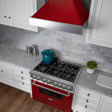 Load image into Gallery viewer, ZLINE Ducted DuraSnow® Stainless Steel Range Hood with Red Gloss Shell (8654RG)