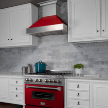 Load image into Gallery viewer, ZLINE Ducted DuraSnow® Stainless Steel Range Hood with Red Gloss Shell (8654RG)