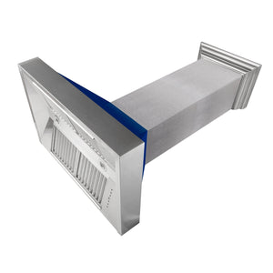 ZLINE Ducted DuraSnow® Stainless Steel Range Hood with Blue Gloss Shell (8654BG)