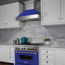 Load image into Gallery viewer, ZLINE Ducted DuraSnow® Stainless Steel Range Hood with Blue Matte Shell (8654BM)