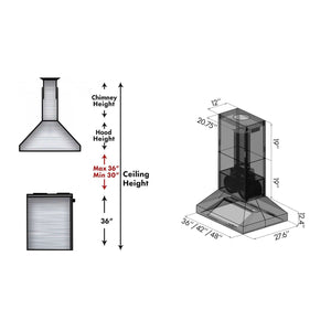 ZLINE Ducted Island Mount Range Hood in Stainless Steel