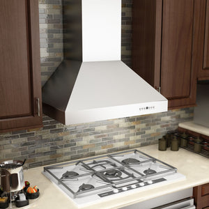 ZLINE Professional Convertible Vent Wall Mount Range Hood in Stainless Steel with Crown Molding