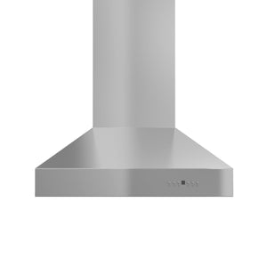 ZLINE Professional Convertible Vent Wall Mount Range Hood in Stainless Steel with Crown Molding
