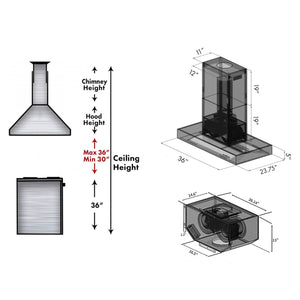 ZLINE Remote Blower Island Mount Range Hood in Stainless Steel