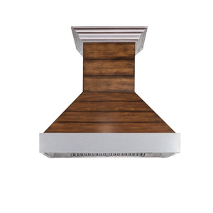 ZLINE Shiplap Wooden Wall Range Hood with Stainless Steel Accent - Includes Motor