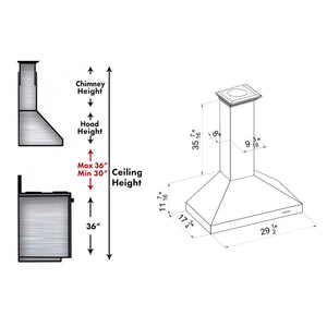 ZLINE Wall Mount Range Hood in DuraSnow® Stainless Steel