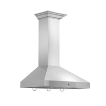 Load image into Gallery viewer, ZLINE Convertible Vent Wall Mount Range Hood in Stainless Steel with Crown Molding