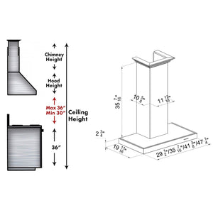 ZLINE Wall Mount Range Hood in DuraSnow® Stainless Steel