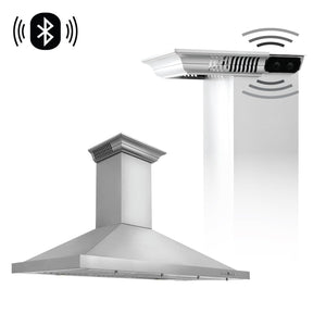 ZLINE Wall Mount Range Hood in Stainless Steel with Built-in CrownSound® Bluetooth Speakers