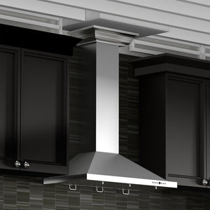 ZLINE Convertible Vent Wall Mount Range Hood in Stainless Steel with Crown Molding
