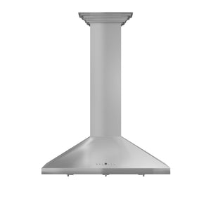 ZLINE Convertible Vent Wall Mount Range Hood in Stainless Steel with Crown Molding