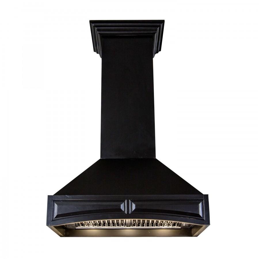 ZLINE Wooden Wall Mount Range Hood in Black - Includes Motor