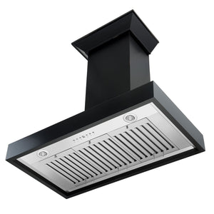 ZLINE Convertible Vent Wooden Wall Mount Range Hood in Black