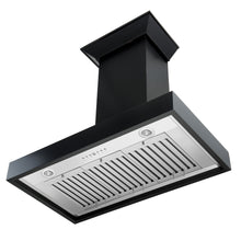 Load image into Gallery viewer, ZLINE Ducted Wooden Wall Mount Range Hood in Black with Remote Motor