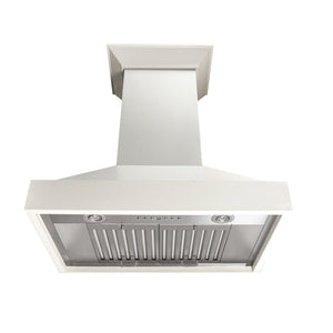 ZLINE Ducted Wooden Wall Mount Range Hood in Cottage White with Remote Motor