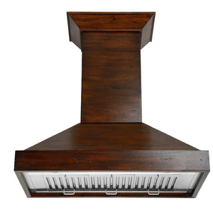 ZLINE Ducted Wooden Wall Mount Range Hood in Walnut with Remote Motor