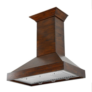 ZLINE Ducted Wooden Wall Mount Range Hood in Walnut with Remote Motor